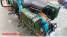 For Royal Enfield Goan Classic 350 Leather Pannier Olive Green Bags With Mounting - SPAREZO